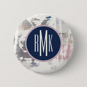 Monogram White Out Crop 6 Cm Round Badge