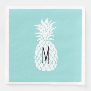 monogram white pineapple napkin