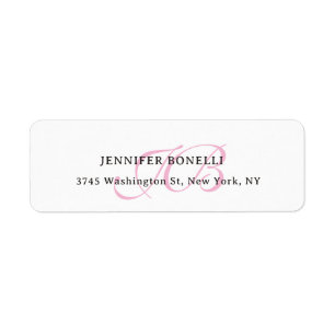 Monogram White Pink Colour Plain Modern Minimalist