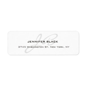 Monogram White Plain Modern Minimalist