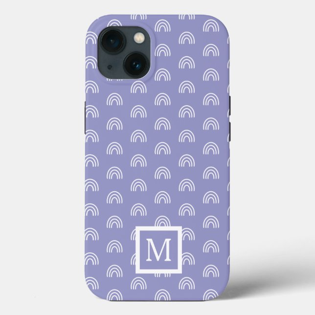 Monogram White Rainbow Case-Mate iPhone Case (Back)
