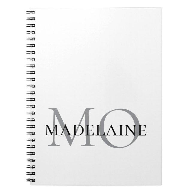  Monogram  White Silver Colour Personal  Notebook (Front)