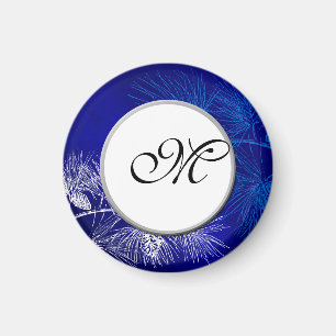 Monogram White Winter Custom Magnets