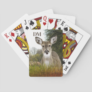 Monogram Whitetail Deer Playing Cards