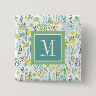 Monogram Wild and Free Pattern 15 Cm Square Badge