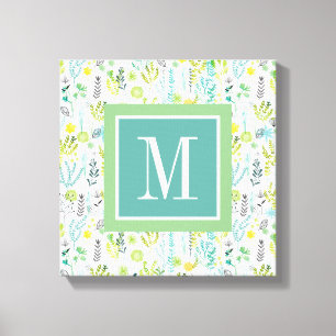 Monogram Wild and Free Pattern Canvas Print