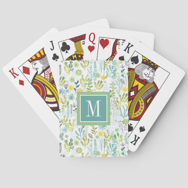 Monogram | Wild and Free Pattern Playing Cards (Back)