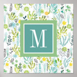 Monogram Wild and Free Pattern Poster