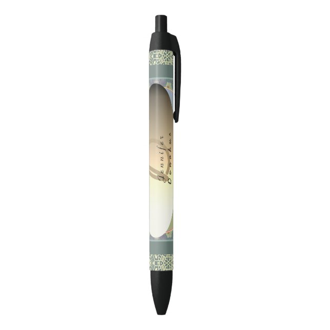 Monogram Wildflower  Black Ink Pen (Bottom (Vertical))