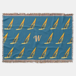 Monogram Windsurfing Throw Blanket