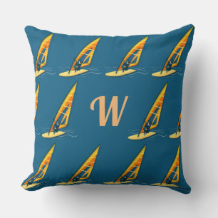 Monogram Windsurfing Throw Pillow