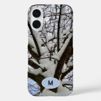 Monogram Winter Snowy Tree Crown Photo -