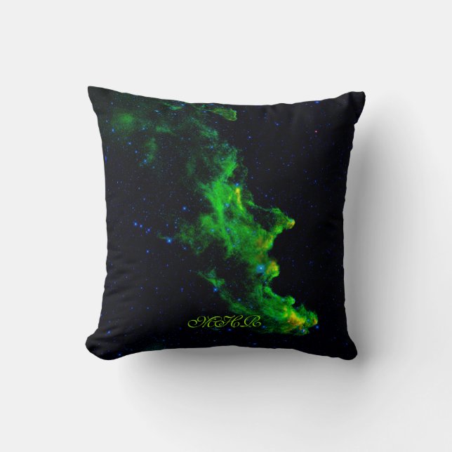 Monogram, Witch Head Nebula deep space image Cushion (Front)