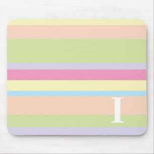 Monogram with a Colourful Striped Background - I Mouse Mat