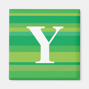Monogram with a Colourful Striped Background - Y Magnet