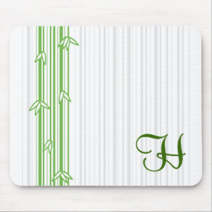 Monogram with Bamboo Background - Letter H Mouse Mat