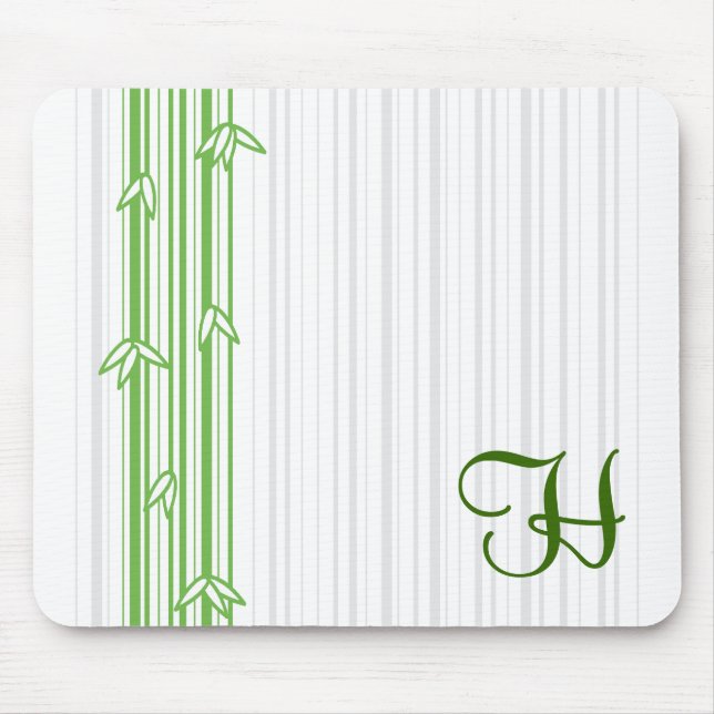 Monogram with Bamboo Background - Letter H Mouse Mat (Front)