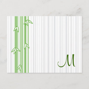 Monogram with Bamboo Background - Letter M Postcard
