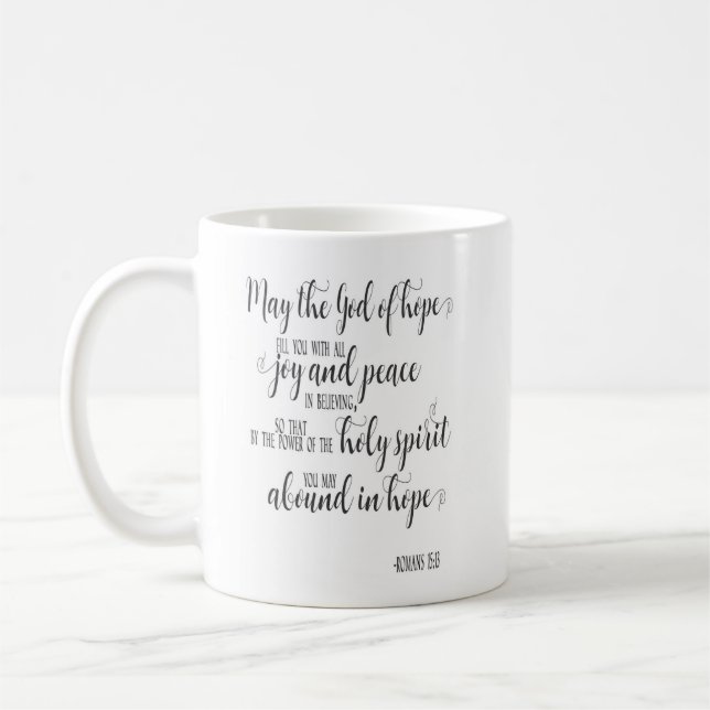 Monogram with Bible Verse Coffee Mug (Left)