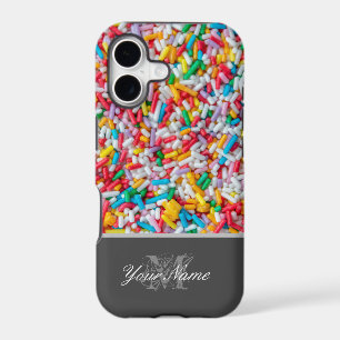 Monogram with colourful sugar sprinkles!