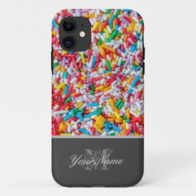 Monogram with colourful sugar sprinkles! Case-Mate iPhone case (Back)