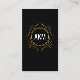 Monogram with Faux Gold Illuminated Elements Business Card