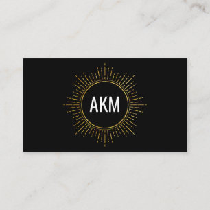 Monogram with Faux Gold Illuminated Elements Business Card