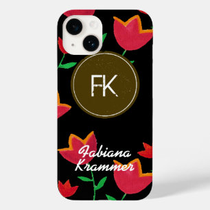 monogram with flowers Case-Mate iPhone 14 case