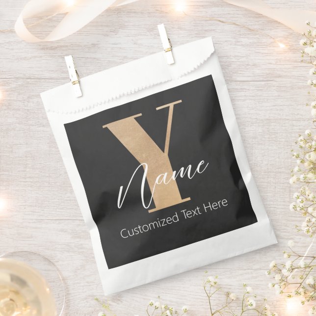 Monogram with Initial Y & Custom Name Personalized Favour Bags (Clipped)