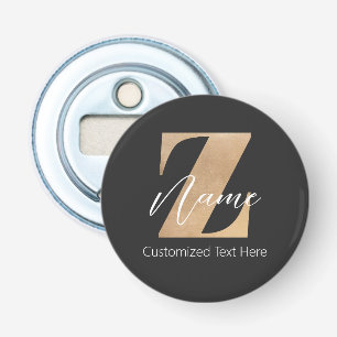 Monogram with Initial Z & Custom Name Personalized Bottle Opener