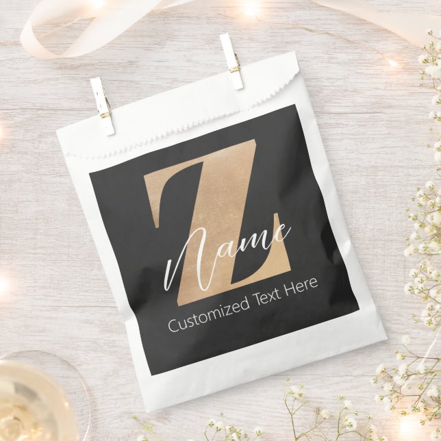 Monogram with Initial Z & Custom Name Personalized Favour Bags (Clipped)