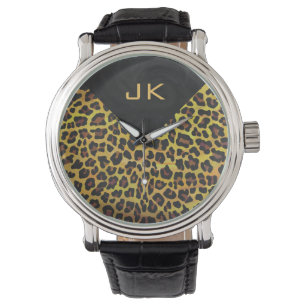 Monogram with Leopard Brown and Yellow Watch