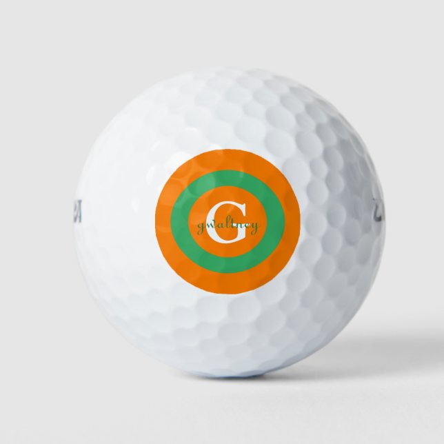 Monogram with Name | Personalised - Golf Balls (Front)