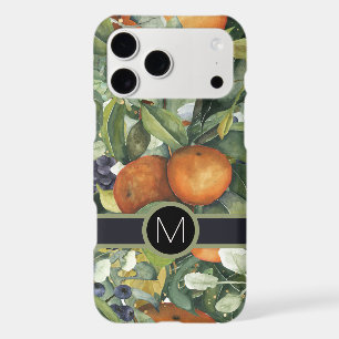 Monogram With Orange Fruit & Foliage Design