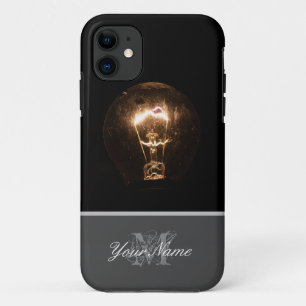 Monogram with retro light bulb! iPhone 11 case