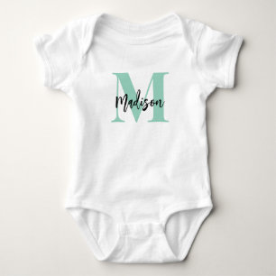 Monogram with Script Name Baby Bodysuit