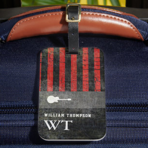 Monogram with Stripes Luggage Tag