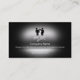Monogram, Women Self Defence Logo, metallic-effect Business Card