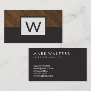 Monogram Wood Colour Block Business Card