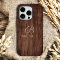 Monogram Wood Grain Timber Personalised Name