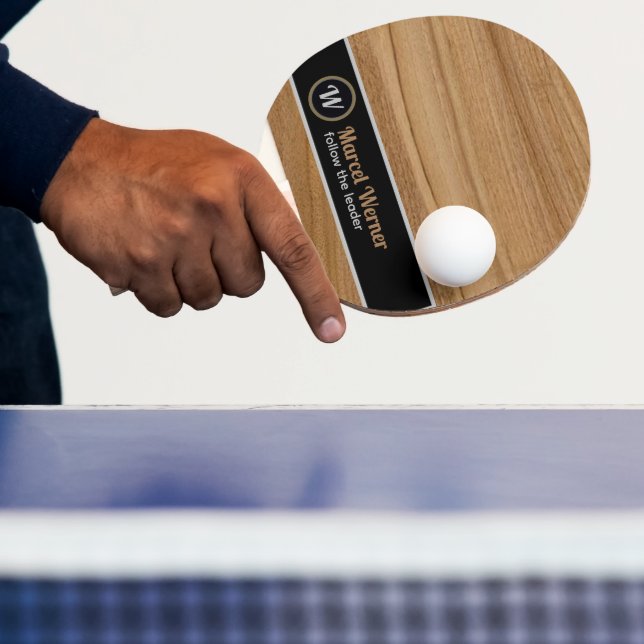 Monogram Wood Like Rustic Ping Pong Paddle (Insitu)