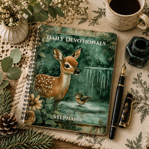 Monogram Woodland Deer Daily Devotionals Notebook