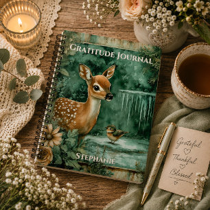 Monogram Woodland Deer Gratitude Journal