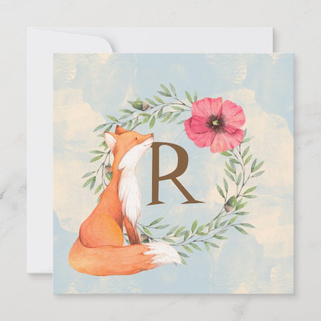 MONOGRAM Woodland Fox Invitation (Front)