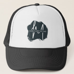 Monogram World's Best-est Dad Quote Typography Trucker Hat