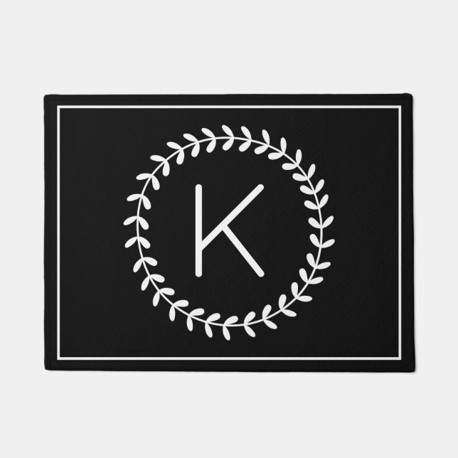 Monogram Wreath Doormat (Front)