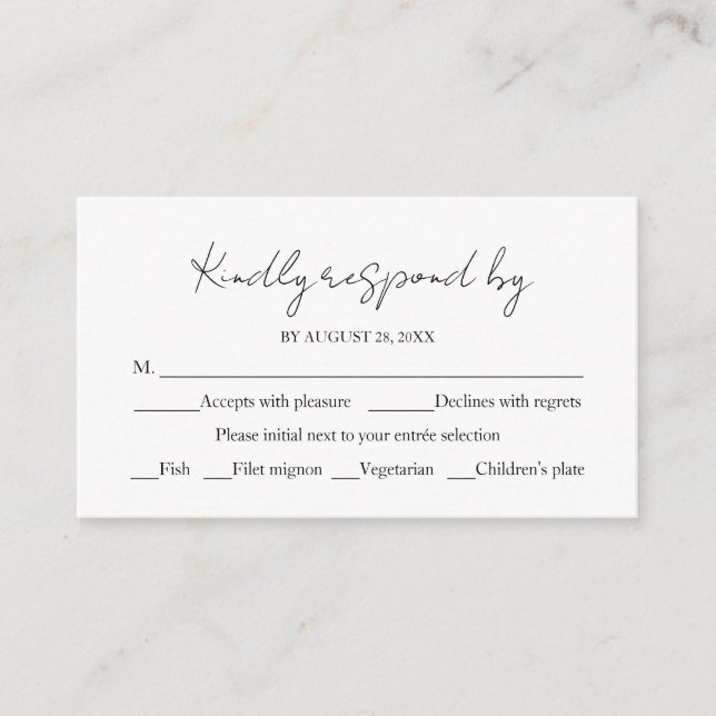 Monogram Wreath Wedding RSVP Enclosure Card (Front)