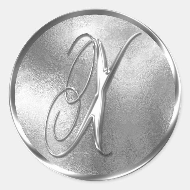 Monogram X NONMETALLIC Silver Envelope Seal (Front)