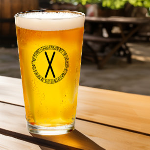 Monogram X - Viking Style - Pint Glass