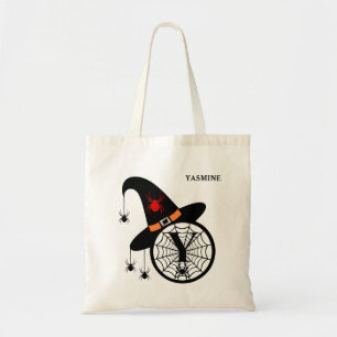 Monogram Y Halloween Witch Spiders Your Name Tote  Bag